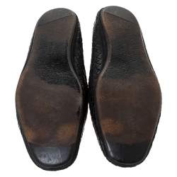 Pre Owned Bottega Veneta Black Intrecciato Leather Smoking Slippers Size 41