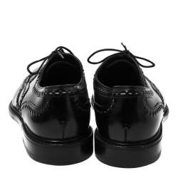 Pre Owned Bottega Veneta Black Leather Lace-Up Oxfords Size 45