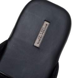 مملوكة مسبقًا Bottega Veneta Black Intrecciato Leather Fiandra Flat Mules Size 46