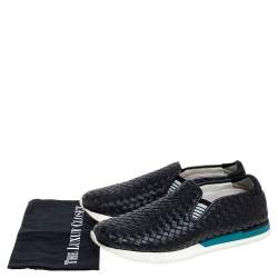 Pre Owned حذاء رياضي بوتيغا فينيتا سليب أون جلد أنترشياتو أسود مقاس 44