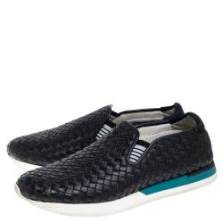 Pre Owned حذاء رياضي بوتيغا فينيتا سليب أون جلد أنترشياتو أسود مقاس 44