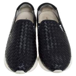 Pre Owned حذاء رياضي بوتيغا فينيتا سليب أون جلد أنترشياتو أسود مقاس 44