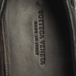 Pre Owned Bottega Veneta Black Intrecciato Leather Loafers Size 42