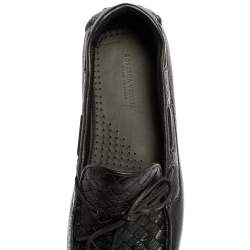 Pre Owned حذاء لوفرز بوتيغا فينيتا سليب أون فيونكة جلد إنترشييتو أسود مقاس 40.5