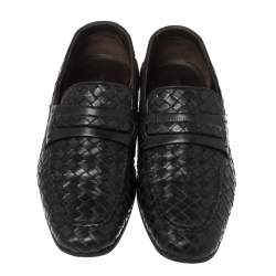 Pre Owned حذاء لوفرز بوتيغا فينيتا جلد أنترشياتو أسود مقاس 40