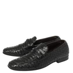 Pre Owned حذاء لوفرز بوتيغا فينيتا جلد أنترشياتو أسود مقاس 40