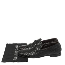 Pre Owned حذاء لوفرز بوتيغا فينيتا جلد أنترشياتو أسود مقاس 40