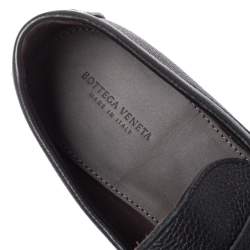 Pre Owned Bottega Veneta Black Leather Austin Penny Loafers Size 41
