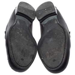 Pre Owned Bottega Veneta Black Leather Austin Penny Loafers Size 41