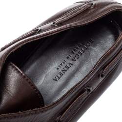 Pre Owned Bottega Veneta Brown Intrecciato Leather Driving Loafer Size 42