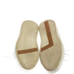 مملوكة مسبقًا Bottega Veneta White Leather Lace Up Sneakers Size 41