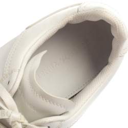 مملوكة مسبقًا Bottega Veneta White Leather Lace Up Sneakers Size 41