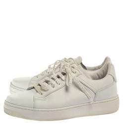 مملوكة مسبقًا Bottega Veneta White Leather Lace Up Sneakers Size 41