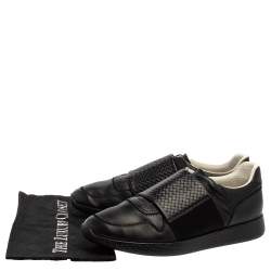 Bottega Veneta Black Intreciatto Leather Low Top Sneakers Size 43