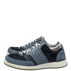 Pre Owned حذاء رياضى بوتيغا فينيتا منخفض من أعلى نايلون وسو�يدى أزرق مقاس 42