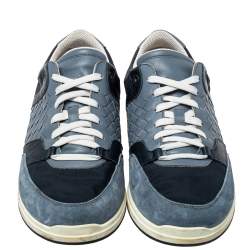 Pre Owned حذاء رياضى بوتيغا فينيتا منخفض من أعلى نايلون وسويدى أزرق مقاس 42