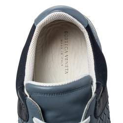 Pre Owned حذاء رياضى بوتيغا فينيتا منخفض من أعلى نايلون وسويدى أزرق مقاس 42