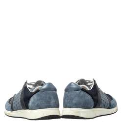 Pre Owned حذاء رياضى بوتيغا فينيتا منخفض من أعلى نايلون وسويدى أزرق مقاس 42