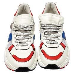 مملوكة مسبقًا Bottega Veneta Tricolor Mesh and Leather Speedster Sneakers Size 43.5
