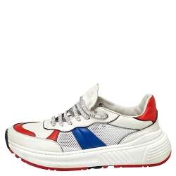 مملوكة مسبقًا Bottega Veneta Tricolor Mesh and Leather Speedster Sneakers Size 43.5