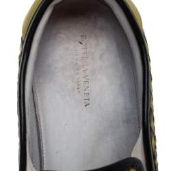 Bottega Veneta Yellow/Black Intrecciato Leather Slip On Sneakers Size 43