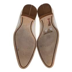 Bottega Veneta Cream Leather Pointed Toe Slip on Loafers Size 41