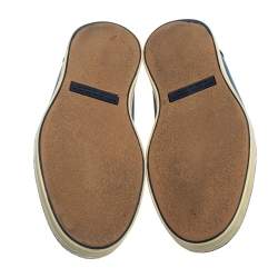 Bottega Veneta Blue Intrecciato Leather Slip On Sneakers Size 41