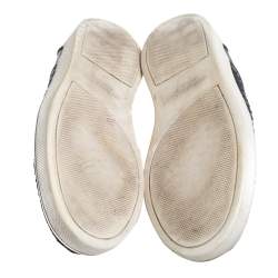 Pre Owned Bottega Veneta Black Leather Intrecciato Low Top Sneakers Size 40.5