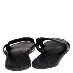 مملوكة مسبقًا Bottega Veneta Black Leather Flat Slides Size 44