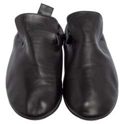 مملوكة مسبقًا Bottega Veneta Black Leather Smoking Slippers Size 43