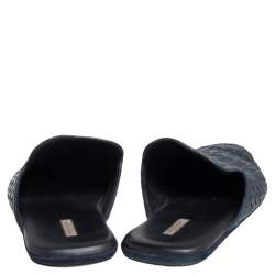 مملوكة مسبقًا Bottega Veneta  Blue Intrecciato Leather Fiandra Mules Size 42