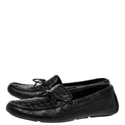 Bottega Veneta Black Intrecciato Leather Slip on Loafers Size 42.5