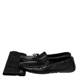 Bottega Veneta Black Intrecciato Leather Slip on Loafers Size 42.5