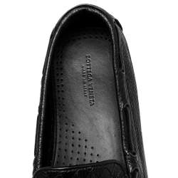 Bottega Veneta Black Intrecciato Leather Slip on Loafers Size 42.5