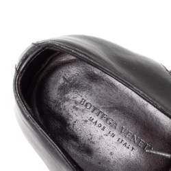 مملوكة مسبقًا Bottega Veneta Black Intrecciato Leather Lace Up Oxford Size 43