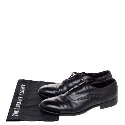 مملوكة مسبقًا Bottega Veneta Black Intrecciato Leather Lace Up Oxford Size 43