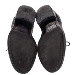 مملوكة مسبقًا Bottega Veneta Black Intrecciato Leather Lace Up Oxford Size 43