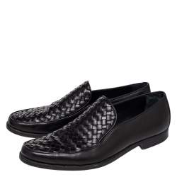 Pre Owned حذاء لوفرز بوتيغا فينيتا جلد أنترشياتو أسود مقاس 46