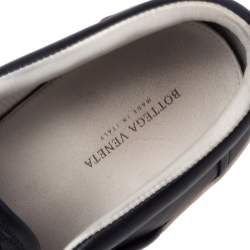 Bottega Veneta Navy Blue Intrecciato Leather Dodger Slip-on Sneakers Size 42