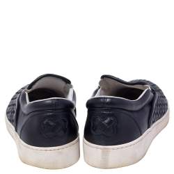 Bottega Veneta Navy Blue Intrecciato Leather Dodger Slip-on Sneakers Size 42