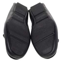 Pre Owned Bottega Veneta Black Intrecciato Leather Cervo Wave Driver Bow Slip On Loafers Size 40