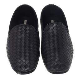 مملوكة مسبقًا حذاء سليبرز بوتيغا فينيتا سموكينغ جلد إنترشياتو أسود مقاس 43