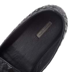 مملوكة مسبقًا حذاء سليبرز بوتيغا فينيتا سموكينغ جلد إنترشياتو أسود مقاس 43