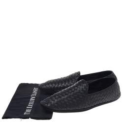 مملوكة مسبقًا حذاء سليبرز بوتيغا فينيتا سموكينغ جلد إنترشياتو أسود مقاس 43