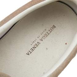 Pre Owned Bottega Veneta Beige Intrecciato Suede Slip on Sneakers Size 44