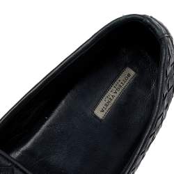 Pre Owned Bottega Veneta Black Intrecciato Leather Smoking Slippers Size 42