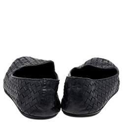 Pre Owned Bottega Veneta Black Intrecciato Leather Smoking Slippers Size 42