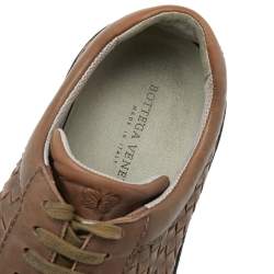 Pre Owned حذاء رياضي بوتيغا فينيتا منخفض من أعلى جلد انترشياتو بني مقاس 41