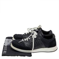 Pre Owned Bottega Veneta Black Intrecciato Leather Sneakers Size 41