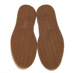 Bottega Veneta Brown/Grey Intrecciato Leather And Suede Cap Toe Espadrille Low Top Sneakers Size 41